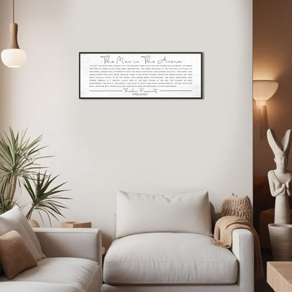 YPY The Man in the Arena Wall Art Framed Canvas Print 15''x40'' - color: The Man in the Arena, size: 15"×40"