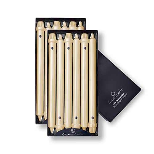 Colonial Candle Unscented Taper Candle, Classic Collection, Limoncello, 12 in, Pack of 12 - Up to 10 Hours Burn - color: Limoncello, size: 12 In, style: Classic