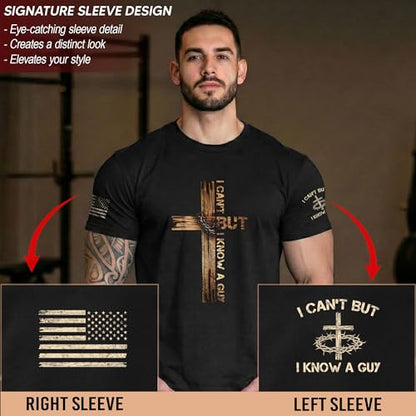 I Cant But I Know A Guy T Shirt, Christian Shirts Men 1 - color: Black, size: Medium