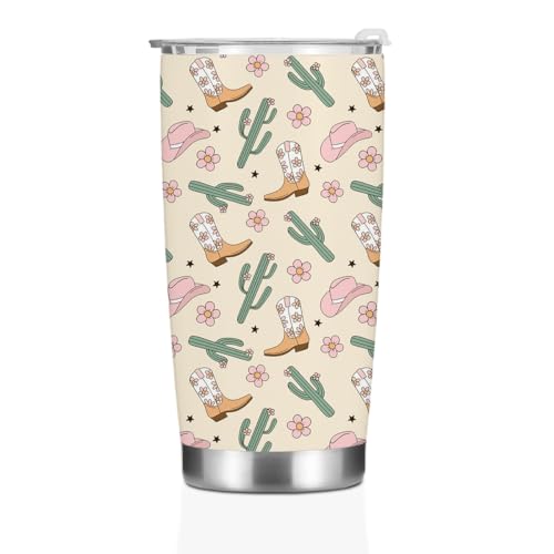 Western Tumbler, 20 oz Tumblers Insulated Coffee Mug With Lid, Stainless Steel Thermal Cup, Vacuum Water Bottle Travel Mug, Drinking Cups, Gifts for Women Men Girls Sisters Birthday Christmas - color: Western Stuff 1154