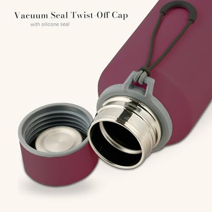 Christian Art Gifts Stainless Steel Double Wall Vacuum Sealed Insulated Water Bottle for Women: Trust in the Lord Bible Verse, Leak/Spill-proof, Scratch Resistant, Wide Mouth, Cute Plum Purple, 24 oz - color: Trust/Plum