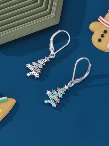 Dorunmo 925 Sterling Silver Dangle Drop Earrings for Women Holiday Earrings Hypoallergenic Halloween Christmas Jewelry Festival Gifts for Women - style: Christmas Tree-01