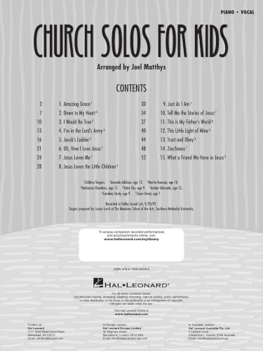 Church Solos for Kids Book/Online Audio