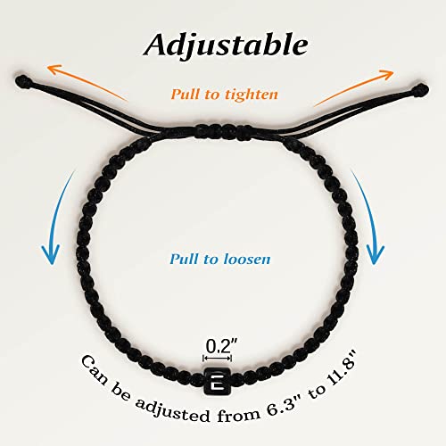 Initial Bracelets for Women Teen Girls Handmade Rope Braided Bracelet for Men Jewelry Birthday Graduation Mother's Day Gifts for Mom Wife Girlfriend Her Friends - style: E