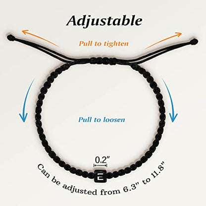 Initial Bracelets for Women Teen Girls Handmade Rope Braided Bracelet for Men Jewelry Birthday Graduation Mother's Day Gifts for Mom Wife Girlfriend Her Friends - style: E