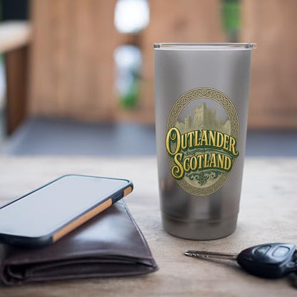 Outlander Scotland Celtic Script Stainless Steel Insulated Tumbler - color: Brushed Steel