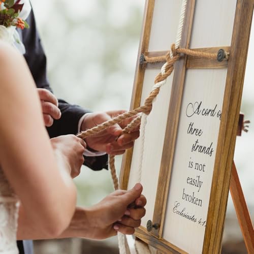 A Cord of Three Strands Wedding Ceremony Sign, 22×16" Three Strands Cord Unity Cross,Unity Rope Braid for Ceremony, Religious Christian Anniversary Wedding Gift for Couples 2026 - size: 22 x 16"