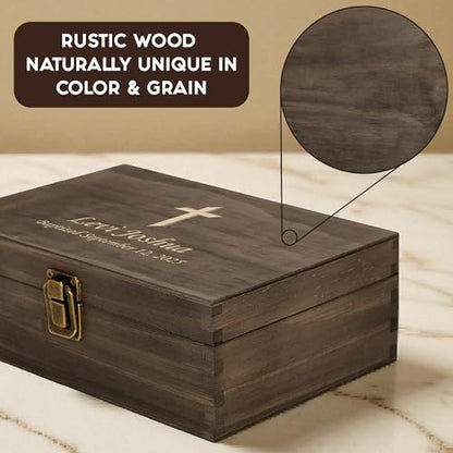 Baptism Gift for Boys & Girls, Personalized Wooden Memory Box - style: 2. Baptism Designs