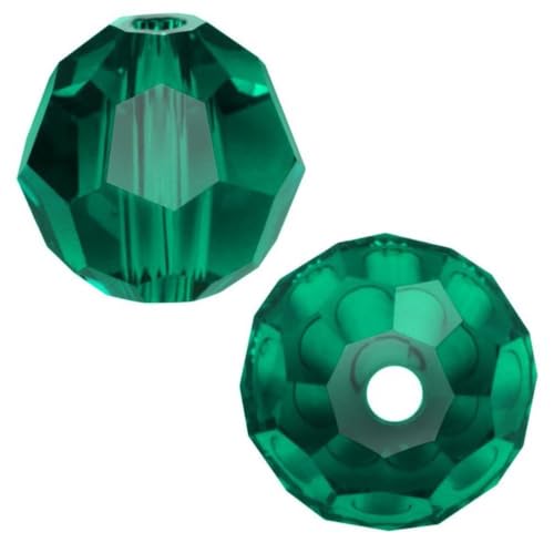 100pcs Adabele Austrian 4mm (0.16 Inch) Small Faceted Round Crystal Beads Emerald Green Compatible with Swarovski Crystals Preciosa - color: Emerald Green, size: 4mm Small (100pcs)