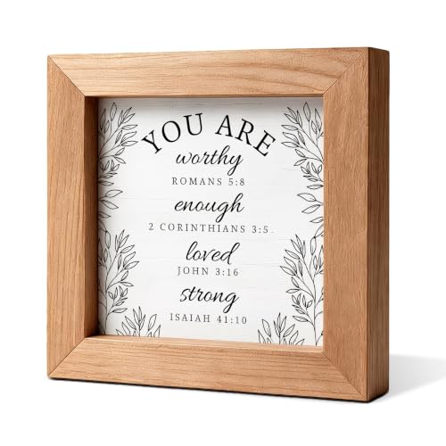 You Are Worthy Enough Loved Strong Bible Verses Wooden Sign - color: Worthy Romans65