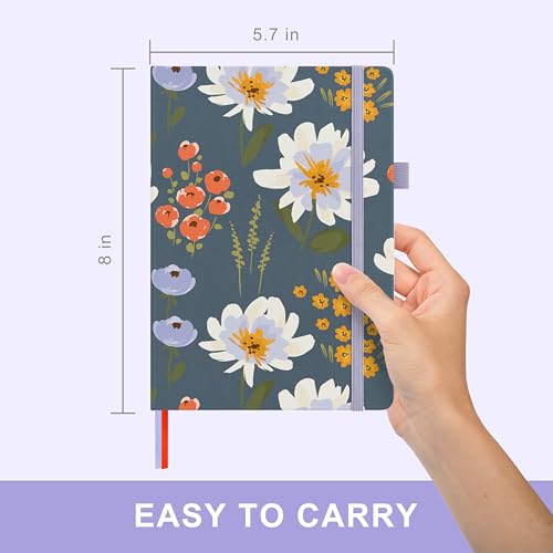 &And Per Se Dotted Journal Notebook, A5 Hardcover Aesthetic Dotted Notebook – 160 Pages 100gsm Thick Dot Grid Paper, 3 Sticker Sheets – Gift-Ready Journaling Kit for Women (Garden Flowers) - color: g.Garden Flowers, style: Dotted with Pattern