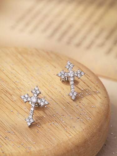 Sacina Dainty Cross Stud Earrings, Cross Earrings for Women, Gothic Earrings, Grunge Earrings, Y2k Earrings, Christmas Jewelry Gift for Women