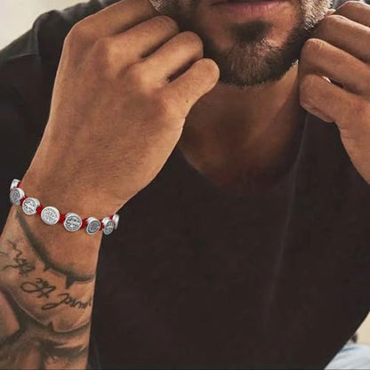 2Pcs Catholic Medalla de San Benito Rosary Bracelet Adjustable Red String St Benedict Bracelets for Easter Party Favor Prayer Blessing Protection