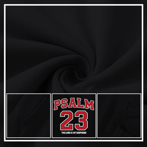 Christian Hoodies for Women Psalm 23 Sweatshirt Jesus Faith Hoodies Religious Bible Verse Graphic Hoodie Pullover - color: Black, size: Large