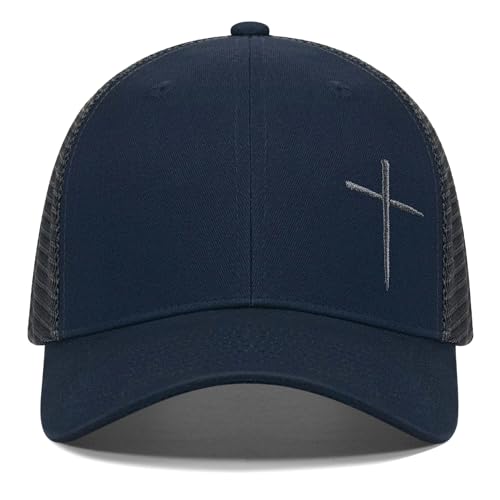 Christian Hats for Men Women,Jesus Cross Hat Christian Religious Gifts for Birthday/Christmas - color: 281.blue