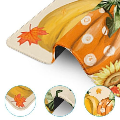 Britimes Large Mouse Pad, Mouse Pad, 31.5 x 15.7 Inch, Fall Orange Pumpkin - color: Hello Pumpkin