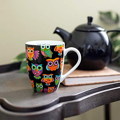 Divinity Boutique 20607 Boxed Mugs, Owl Pattern, 12 ounce - color: Owl Pattern