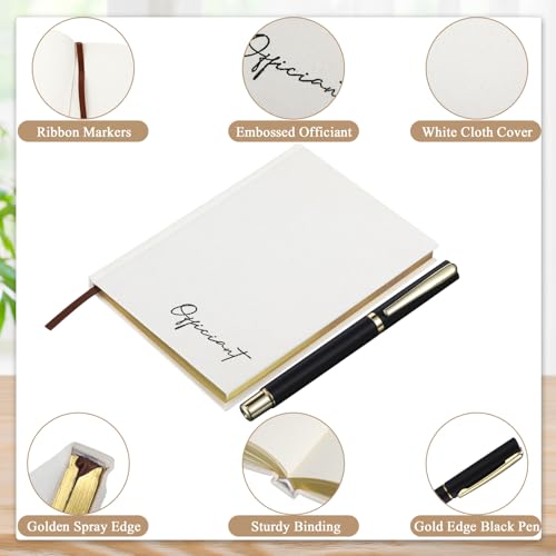 Engrowtic Wedding Officiant Book with Pen 5.25x8.25,White,Classic - color: White, style: Classic