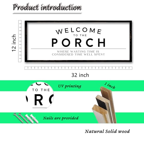 ZZJJHYWGQ Welcome to the Porch Sign, 32"×12", Black - color: Welcome to the Porch Sign (Black), size: 32"L x 12"W