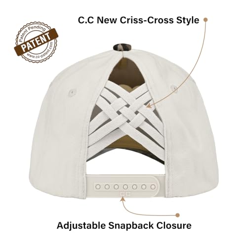 C.C Women's Criss-Cross Ponytail Trucker Hat - Snapback, One Size - color: Leopard-camel(mama)