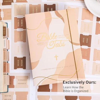 Laminated Bible Tabs for Women Men, Brown, Gold Foil Embossed Lettering - style: Gold Foil Morandi Brown