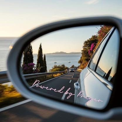 3XPowered by Prayer Sticker, Christian Vinyl Decal for Car Window & Laptop, Inspirational Bible Verse Faith Sticker, Religious Gift for Women Men Teens (Pink) - color: Pink