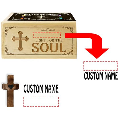 Personalized Bible Verse Box, 150 Color-Coded Scripture Cards, Read Me Whenever Cards for Emotions, Prayer Box with Wooden Cross, Christian Gift for Women, Christmas, Father's Day - color: Bible Box 1