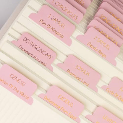 DiverseBee Laminated Bible Tabs for Women with Gold Foil Lettering (Selah) - color: Selah
