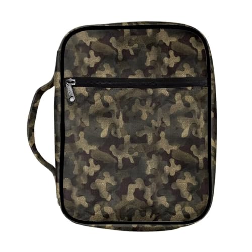 Coldinair Camo Bible Cover for Men Women Bible Case Bible Carrier Carrying Organizer Purse Handbag with Zipper Pockets Church Bag - color: Camo