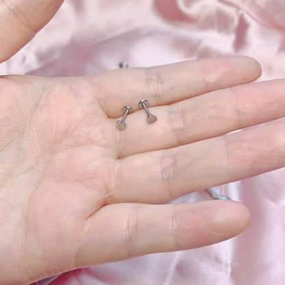 1 Pairs G23 Titanium 20G/18G/16G Press Fit Threadless Push Pop Top 4mm Flat Back Piercing Lip Stud Earring Labret Monroe Lip Ring Tragus Cartilage Bar Lehgth 6mm-12mm - color: 1 Pair Heart