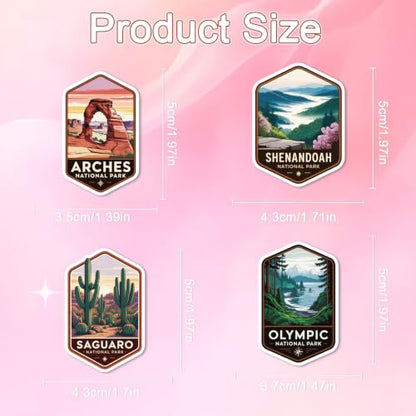 50 Pcs National Park Stickers Hiking Camping Water Bottle Stickers - style: National Park