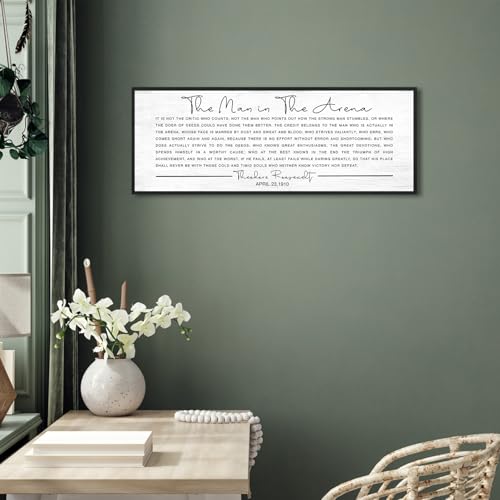 YPY The Man in the Arena Wall Art Framed Canvas Print 15''x40'' - color: The Man in the Arena, size: 15"×40"
