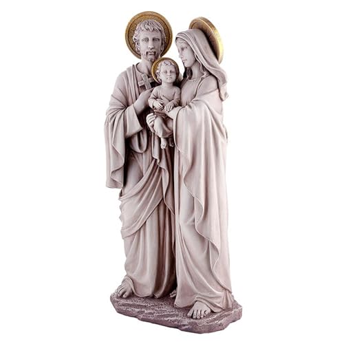 Avalon Gallery Garden Statue - Mary Joseph & Jesus Stone-Resin Devotional Sculpture, 25.5”H, Holy Family