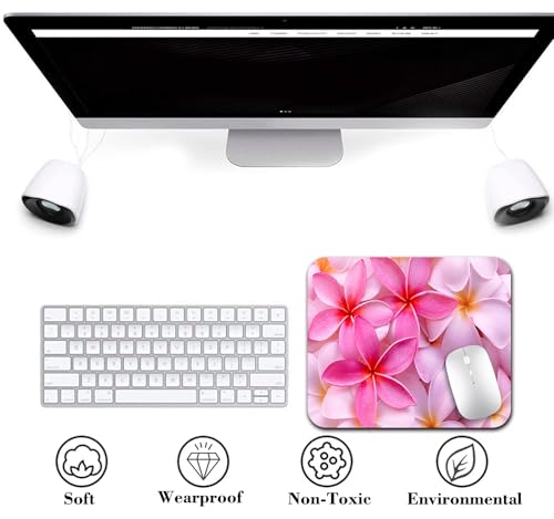 Tropical Flowers Bliss Mouse Pad, Hot Pink Exotic Hawaii Floral Desk Mat - color: Cute Colorful Art Rec20