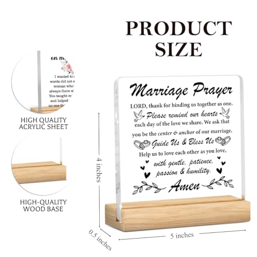 Wedding Gifts for Couples 2026, Bridal Shower Gifts for Bride to Be, Marriage Prayer Plaque, Married Couples Anniversary, Marriage Blessing Gifts, Bride, Groom - Mr & Mrs Gift - color: MarriageLord