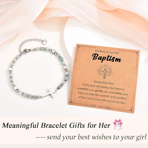 Religious Cross Bracelet for Women Girls, Christian Gifts - color: Baptism