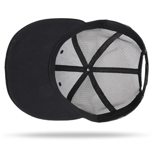 Christian Hats for Men Women - Cross Faith Flat Snapcback Hats - Religious Gifts for Thanksgiving Christmas - color: Black Mesh/Faith Red