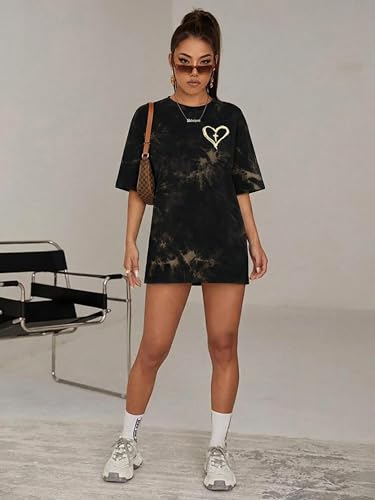 Christian Shirts for Women Oversized Faith Jesus Shirt Inspirational Tops - color: Tie-dyed Grey, size: Large