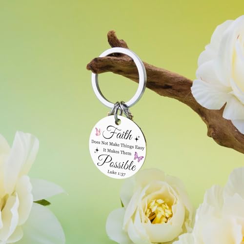 Christian Gifts for Women Religious Faith Keychain with Bible Verse