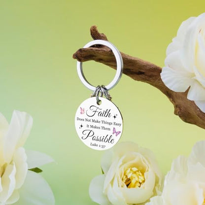 Christian Gifts for Women Religious Faith Keychain with Bible Verse