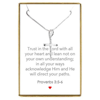 Delicate and Dainty Cross Necklace for Women, Confirmation Gift Necklace for Teens, Sterling Silver Cross Necklace 18 inches