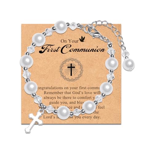 Cross Bracelets First Communion Gifts, Confirmation Gifts, Christening Gifts, Baptism Gifts for Teenage Boys - style: First Communion