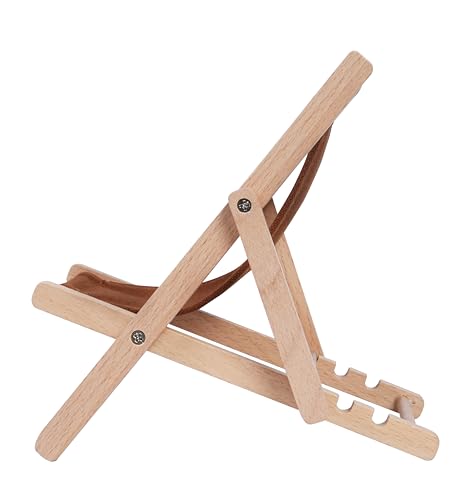 Foldable Wooden Cell Phone Stand, Phone Holder for Desks - color: Brown