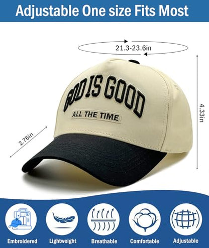 God is Good Hat, Christian Hats for Men & Women Religious Gift - color: Black/Black