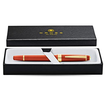 Cross Bailey Light Rollerball Pen, Polished Amber & Gold Tone, Black Ink - color: Polished Amber