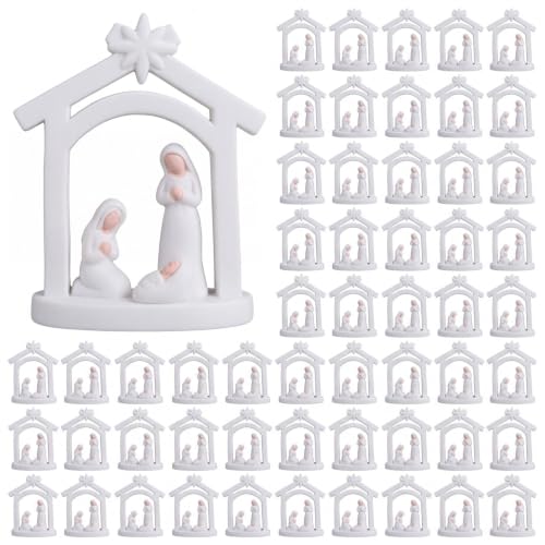 Amyhill 20Pcs Mini Christmas Nativity Figurines Set, Miniatures Nativity - style: Holy Family