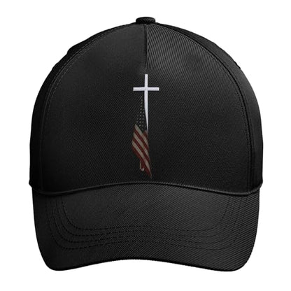 American Flag Christian Trucker Hat for Men Women, Adjustable Snapback Baseball Cap USA Pride Hat Religious Gifts - color: Printed Flag+ Cross