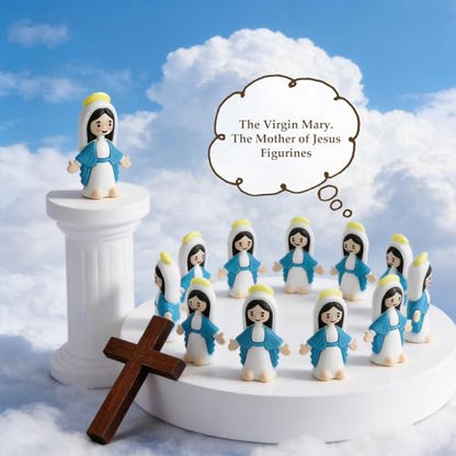 30 pcs Little Virgin Mary Figurines Bulk Mini Virgin Mary Easter Jesus Figures Classic Religious Gifts Easter Eggs Stuffers Sunday Baptism Gifts (30)