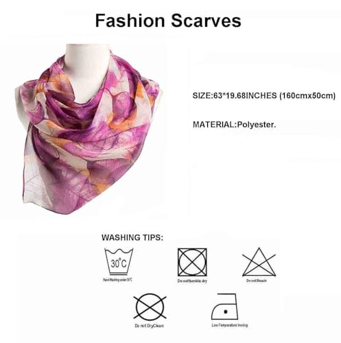 Pokeedioty Scarfs for Women Lightweight Scarves Elegant Floral Pattern Sheer Scarfs Shawls Wraps - color: Yh-110