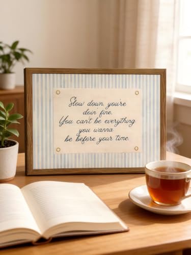 Slow Down You're Doing Fine Motivational Quote Framed Wall Art 12x16in - color: Slow Down You're Doing Fine, size: 16"L x 12"W